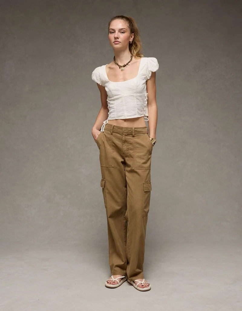 American Eagle  AE Low-Rise Straight Cargo Pant for Women | Best Price UAE